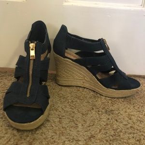 Navy Blue Wedges
